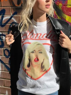 Women Daisy Street Band Tees | T-Shirts-Relaxed T-Shirt with Blondie Heart Print