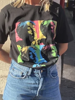 Women Daisy Street Band Tees | T-Shirts-Relaxed T-Shirt with Tupac Print