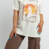 Women Daisy Street T-Shirts-Relaxed T-Shirt with Wild Child Print