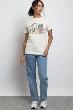 Women Daisy Street T-Shirts-Relaxed T-Shirt with Hula Hut Print