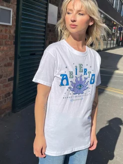 Women Daisy Street T-Shirts-Relaxed T-Shirt with Abierto Print