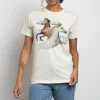Women Daisy Street T-Shirts-Relaxed T-Shirt with Horses Print
