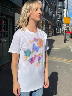 Women Daisy Street T-Shirts-Relaxed T-Shirt with Butterfly Print