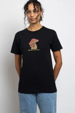 Women Daisy Street T-Shirts-Relaxed T-Shirt with Sprout New Ideas Print