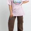 Women Daisy Street T-Shirts-Relaxed T-Shirt with Wildlands Print