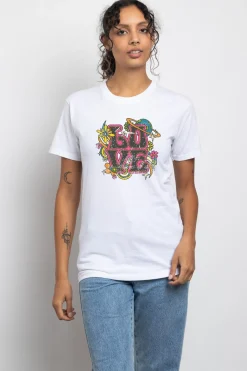 Women Daisy Street T-Shirts-Relaxed T-Shirt with Love Print