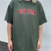 Women Daisy Street T-Shirts-Relaxed T-Shirt with New York Graphic