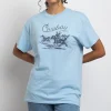 Women Daisy Street T-Shirts-Relaxed T-Shirt with Cowboy Print