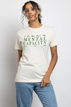 Women Daisy Street T-Shirts-Relaxed T-Shirt with Mental Capacity Print
