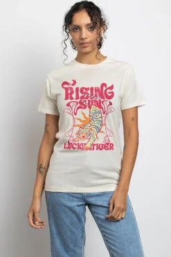 Women Daisy Street T-Shirts-Relaxed T-Shirt with Lucky Tiger Print