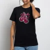 Women Daisy Street T-Shirts-Relaxed T-Shirt with Lucky Girl Print