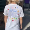 Women Daisy Street T-Shirts-Relaxed T-Shirt with Self Care Graphic with front and back print