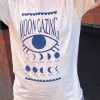 Women Daisy Street T-Shirts-Relaxed T-Shirt with Moon Gazing Print