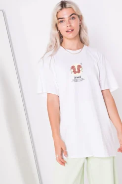 Women Daisy Street T-Shirts-Relaxed T-Shirt with Gemini Print