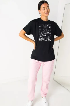 Women Daisy Street T-Shirts-Relaxed T-Shirt with Halloween Witches Print