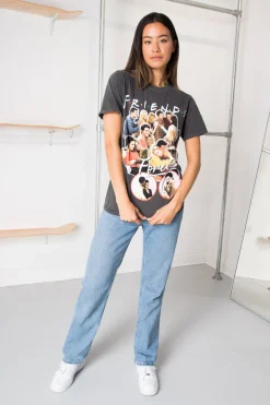 Women Daisy Street T-Shirts-Relaxed T-Shirt with Friends Forever Print
