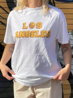 Women Daisy Street T-Shirts-Relaxed T-Shirt with Los Angeles Graphic