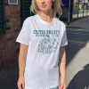 Women Daisy Street T-Shirts-Relaxed T-Shirt with Cutie Fruity Print