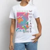 Women Daisy Street T-Shirts-Relaxed T-Shirt with Living Life Print