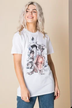 Women Daisy Street T-Shirts-Relaxed T-Shirt with Vintage ET Print
