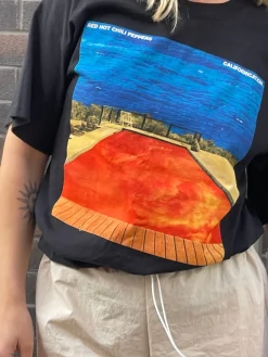 Women Daisy Street Band Tees | T-Shirts-Relaxed T-Shirt with Red Hot Chili Peppers Print