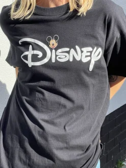 Women Daisy Street Tops | T-Shirts-Relaxed T-Shirt with Disney Logo and Mickey Face Print