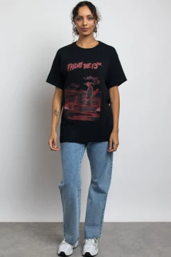 Women Daisy Street Tops | T-Shirts-Relaxed T-Shirt with Friday The 13th Graphic