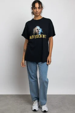 Women Daisy Street Tops | T-Shirts-Relaxed T-Shirt with Beetlejuice Graphic