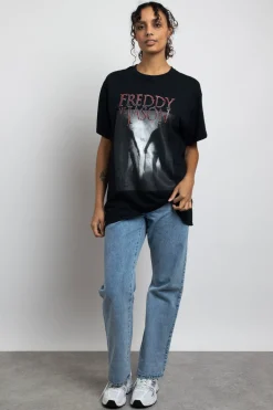 Women Daisy Street Tops | T-Shirts-Relaxed T-Shirt with Freddy Vs Jason Graphic