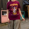 Women Daisy Street Tops | T-Shirts-Relaxed T-Shirt with Harry Potter Gryffindor Red