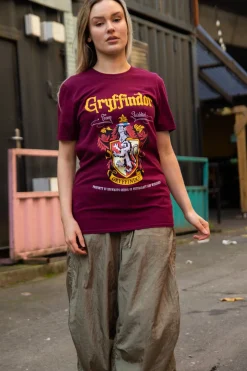 Women Daisy Street Tops | T-Shirts-Relaxed T-Shirt with Harry Potter Gryffindor Red