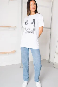 Women Daisy Street Band Tees | T-Shirts-Relaxed T-Shirt with Blondie B&W Print