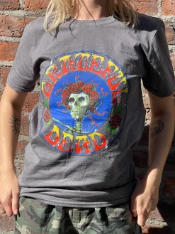 Women Daisy Street Band Tees-Relaxed T-Shirt with Grateful Dead Print
