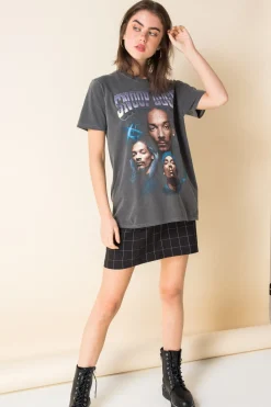 Women Daisy Street Band Tees | T-Shirts-Relaxed T-Shirt with Snoop Dogg Print