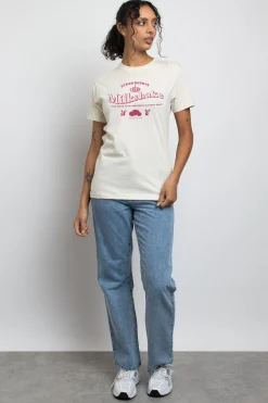 Women Daisy Street T-Shirts-Relaxed T-Shirt with Milkshake Print