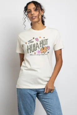 Women Daisy Street T-Shirts-Relaxed T-Shirt with Hula Hut Print