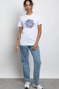 Women Daisy Street T-Shirts-Relaxed T-Shirt with Koi Print