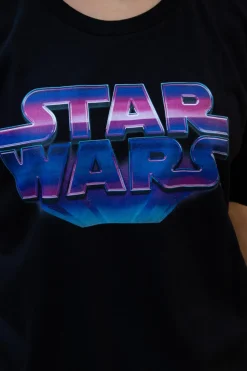 Women Daisy Street T-Shirts-Relaxed T-Shirt with Star Wars Logo Print