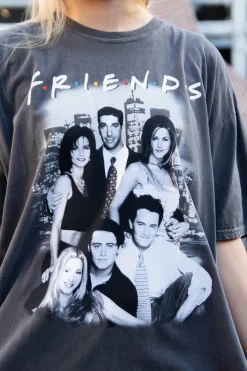 Women Daisy Street T-Shirts-Relaxed T-Shirt with Friends Print