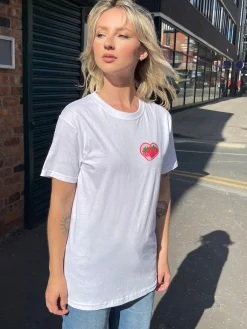Women Daisy Street T-Shirts-Relaxed T-Shirt with Self Care Graphic with front and back print
