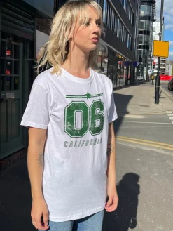 Women Daisy Street T-Shirts-Relaxed T-Shirt with California Sports Graphic