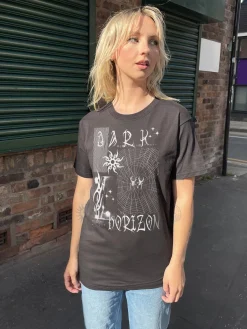 Women Daisy Street T-Shirts-Relaxed T-Shirt with Dark Horizon Print