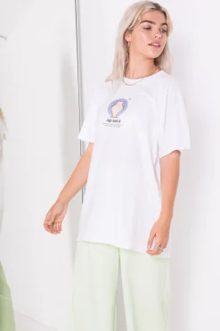 Women Daisy Street T-Shirts-Relaxed T-Shirt with Aquarius Print