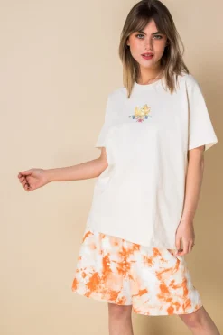 Women Daisy Street T-Shirts-Relaxed T-Shirt with Cute Cat Print