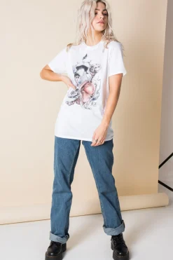Women Daisy Street T-Shirts-Relaxed T-Shirt with Vintage ET Print