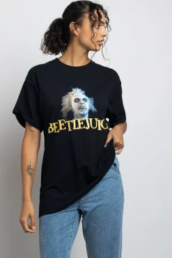 Women Daisy Street Tops | T-Shirts-Relaxed T-Shirt with Beetlejuice Graphic