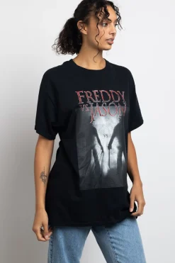 Women Daisy Street Tops | T-Shirts-Relaxed T-Shirt with Freddy Vs Jason Graphic