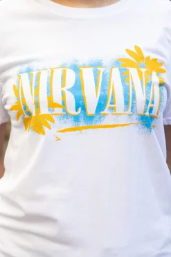 Women Daisy Street Tops | T-Shirts-Relaxed T-Shirt with Nirvana All Apologies Print