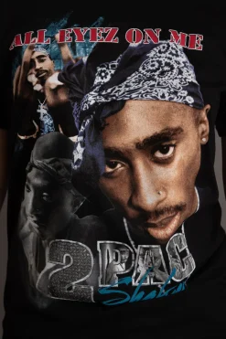 Women Daisy Street Band Tees | T-Shirts-Relaxed T-Shirt with Tupac "All Eyes On Me" Slogan