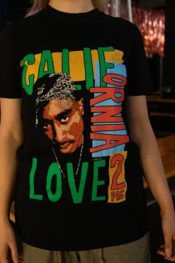 Women Daisy Street Band Tees | T-Shirts-Relaxed T-Shirt with Tupac Cali Love Print